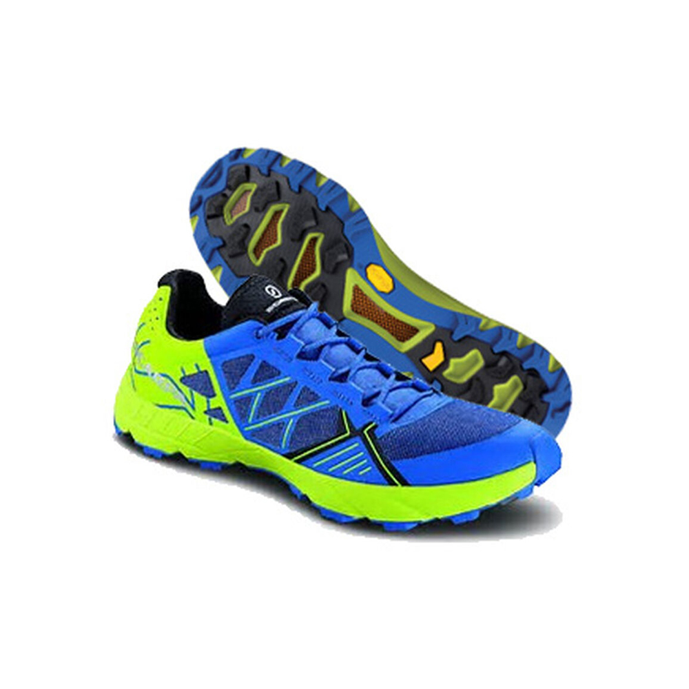 Vibram Sole Scarpa Spin Mens Running Shoes Blue/Green Australia (PWZ381427)